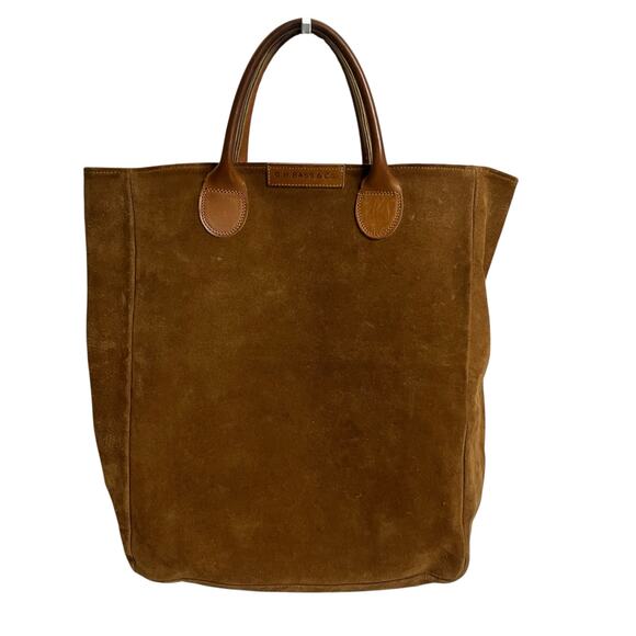 Vintage G. H. Bass & Co Suede Leather Tan Tote Bag - Picture 1 of 9